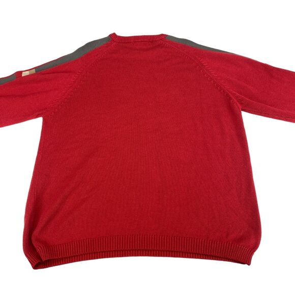 Old Navy Sweater Mens XL Red Knit 100% Cotton Long Sleeve Crew Neck Pullover - Picture 9 of 10